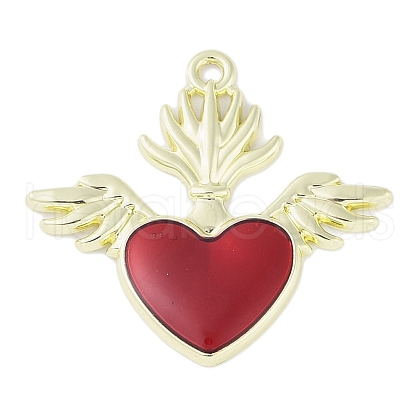 Rack Plating Alloy Enamel Pendants PALLOY-F018-32G-02-1