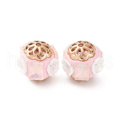 Handmade Resin Indonesia Round Beads IPDL-P005-09KCG-01-1
