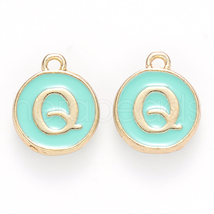 Golden Plated Alloy Enamel Charms ENAM-S118-05Q-1