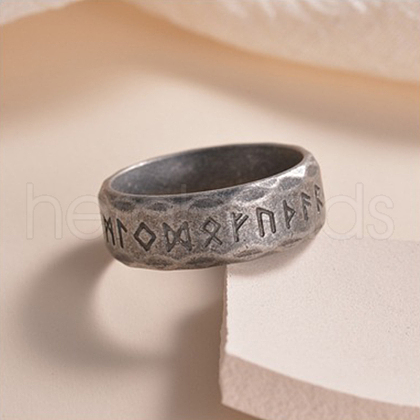 Viking Rune Stainless Steel Finger Rings for Men WGDF4AB-50-1