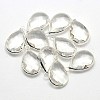 Silver Color Plated Brass Glass Teardrop Pendants GLAA-J017C-S-2