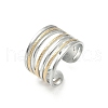 304 Stainless Steel Double Color Cuff Rings RJEW-S635-01GP-B-4