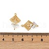 Brass Clear Cubic Zirconia Rhombus Tree of Life Connector Charms KK-B137-17G-3