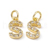 Real 18K Gold Plated Brass Micro Pave Clear Cubic Zirconia Charms KK-E068-VB452-S-2
