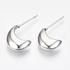 Brass Half Hoop Earrings KK-R117-035P-NF-1