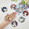 7 Chakra Copper Wired Wrapped Natural Mixed Gemstone Chip Big Pendants PALLOY-AB00196-3
