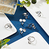   14Pcs 304 Stainless Steel Open Cuff Ring Findings STAS-PH0004-47-5