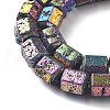Electroplated Natural Lava Rock Beads Strands G-A251-A01-01A-3
