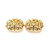 Flower Brass Clear Cubic Zirconia Bead Caps KK-V008-02G-2