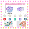 SUNNYCLUE 100Pcs Spray Painted Transparent Glass Beads GLAA-SC0002-40-2