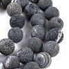Natural Black Druzy Agate Beads Strands G-NH0024-A01-01-4
