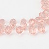 Faceted Teardrop Glass Beads Strands GLAA-J068-01-1