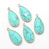 Synthetic Turquoise Pendants G-S221-18G-2