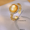 Adjustable S925 Sterling Silver Micro Pave Clear Cubic Zirconia Cuff Rings KE1508-4