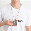 Rectangle with Constellation Alloy Pendant 316L Surgical Stainless Steel Chain Necklaces WG3A89F-07-2