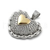 Brass Micro Pave Cubic Zirconia Pendants KK-C091-02D-PG-2