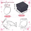  1Pc Rhodium Plated 925 Sterling Silver Adjustable Ring Findings FIND-NB0004-91-2