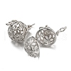 Rack Plating Brass Hollow Round Cage Pendants KK-P238-02P-2