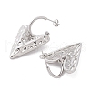 Heart Brass Dangle Stud Earrings EJEW-M244-06P-2