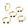 Brass Micro Pave Cubic Zirconia Cuff Rings for Women RJEW-F181-09G-4