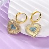 Brass Cubic Zirconia Hoop Earrings EJEW-Q042-02A-G-4