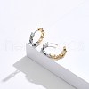 Brass Cubic Zirconia Hoop Earrings EJEW-BB70426-4