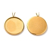 Ion Plating(IP) 304 Stainless Steel Pendant Cabochon Settings STAS-I069-37G-20MM-2