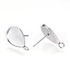 Non-Tarnish 304 Stainless Steel Stud Earring Settings MAK-R012-05-1
