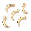 Brass Micro Pave Clear Cubic Zirconia Pendants ZIRC-O036-45G-1