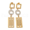 Vacuum Plating Golden 304 Stainless Steel Geometry Dangle Stud Earrings EJEW-D083-10E-G-1