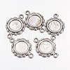 Tibetan Style Link Cabochon Bezel Settings TIBEP-0578-S-FF-2