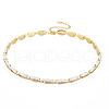 Brass Micro Pave Cubic Zirconia Link Tennis Necklaces for Women NJEW-T013-01G-08-1