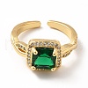 Mother's Day Rings Cubic Zirconia Square Open Cuff Ring RJEW-H101-16G-2