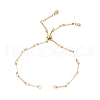 304 Stainless Steel Flat Bar Link Chain Bracelet Slider Making AJEW-JB01347-01-1
