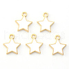 Light Gold Plated Alloy Enamel Pendants ENAM-R136-21A-1