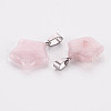 Star Natural Rose Quartz Pendants G-Q367-12-3