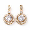 Brass Micro Pave Cubic Zirconia Pendants KK-E068-VC445-2