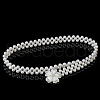 Alloy & Acrylic Imitation Pearl Beaded Elastic Chain Belts WG979C0-02-1