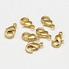 Rack Plating & Long-Lasting Plated Brass Lobster Claw Clasps KK-P030-24G-NF-2