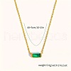 Birthstone Style Brass Cubic Zirconia Baguette Pendant Necklaces for Women FS-WGDF12C-05-2
