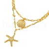 Bohemian Summer Alloy Shell Shape Starfish Pendant Double Layered Necklaces for Women FS-WGC6D9A-01-5
