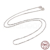 Anti-Tarnish Rhodium Plated 925 Sterling Silver Box Chain Necklace for Women NJEW-M190-02D-P-4