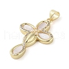 Brass Micro Pave Clear Cubic Zirconia Pendants KK-Q813-16B-G-2