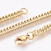 Ion Plating(IP) 304 Stainless Steel Curb Chain Bracelets BJEW-P235-12G-3