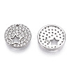 Rhodium Plated 925 Sterling Silver Micro Pave Cubic Zirconia Charms STER-T004-65P-1