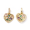 Rack Plating Brass Micro Pave Colorful Cubic Zirconia Pendants ZIRC-C040-16G-1