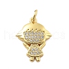 Brass Micro Pave Cubic Zirconia Pendants KK-L209-085G-1