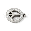 304 Stainless Steel Rhinestone Pendants STAS-Q354-04P-2