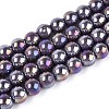 Electroplate Opaque Glass Beads Strands GLAA-T032-P8mm-AB15-1