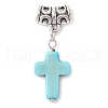 5Pcs 5 Colors Synthetic Turquoise(Dyed) Pendants PALLOY-JF03102-3